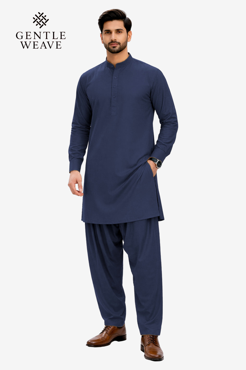 Navy Blue Wash and Wear Men’s Suiting Fabric