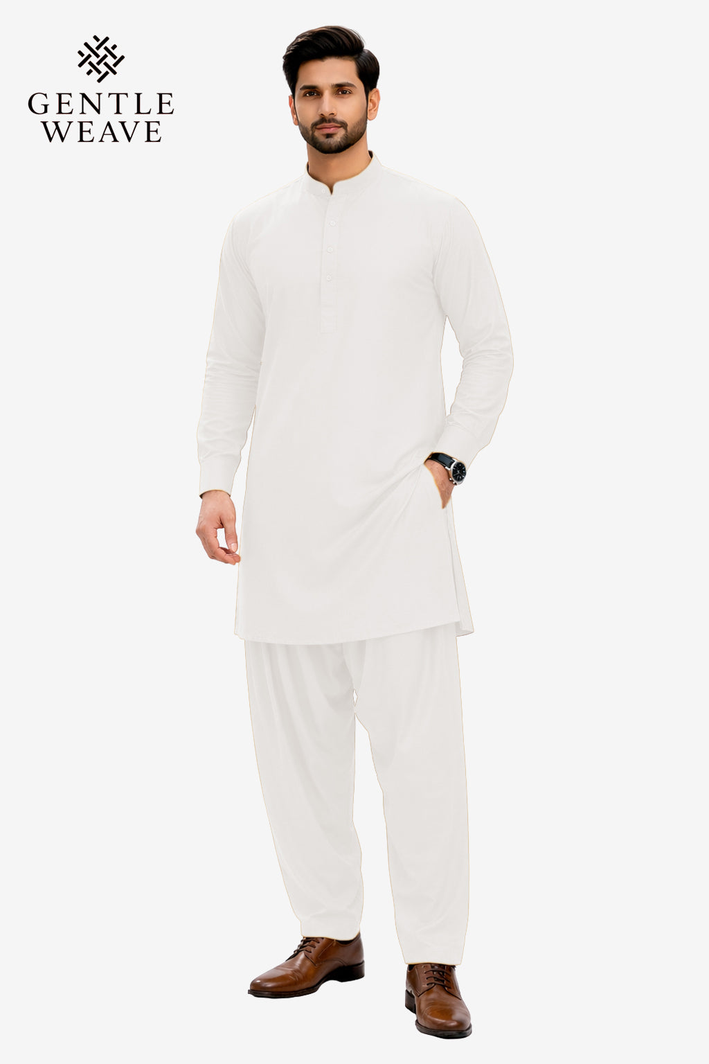 Cream White Wash and Wear Men’s Suiting Fabric